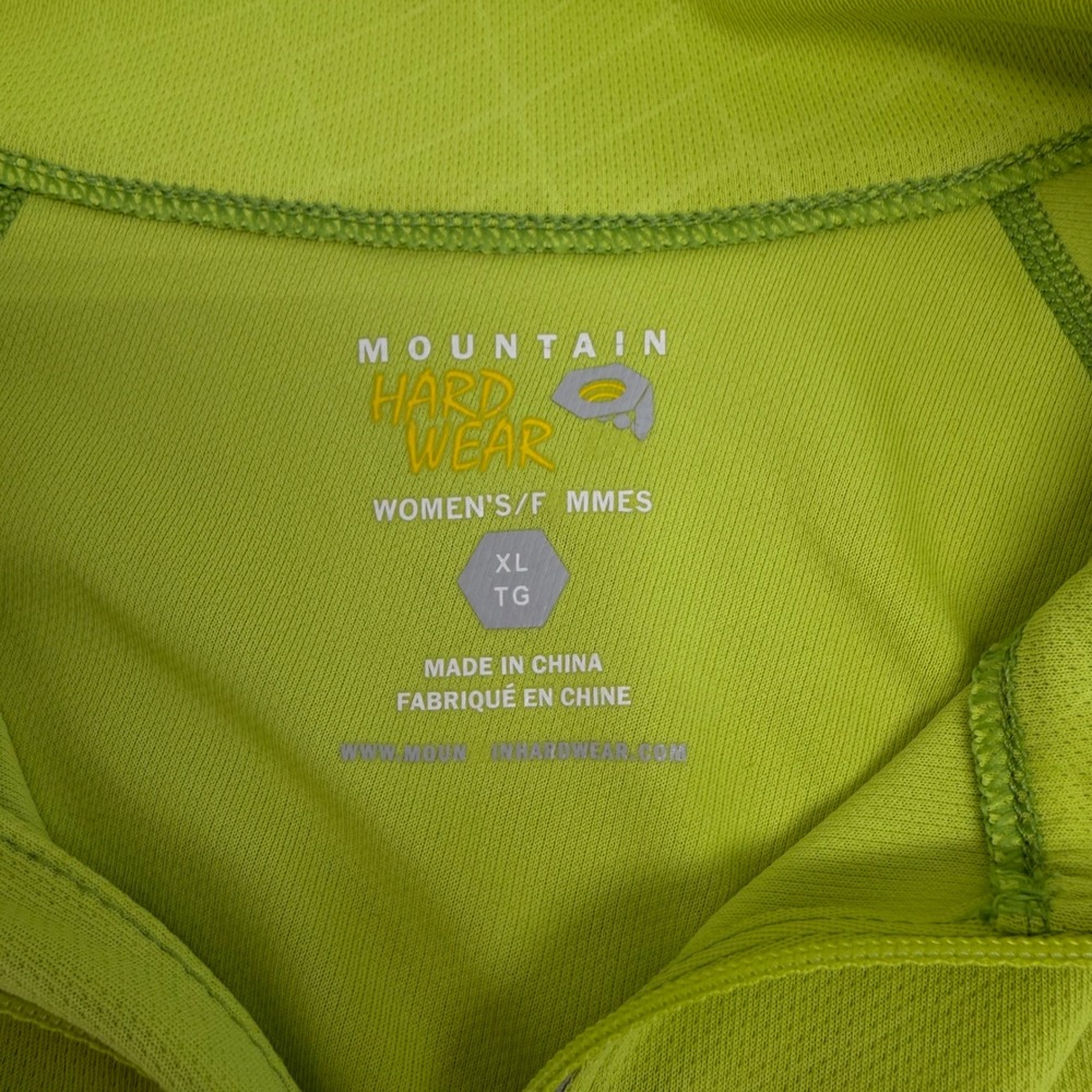 Mountain Hardwear Quarter Zip Pullover Womens XL Lime Green Performance Hiking - Picture 3 of 13